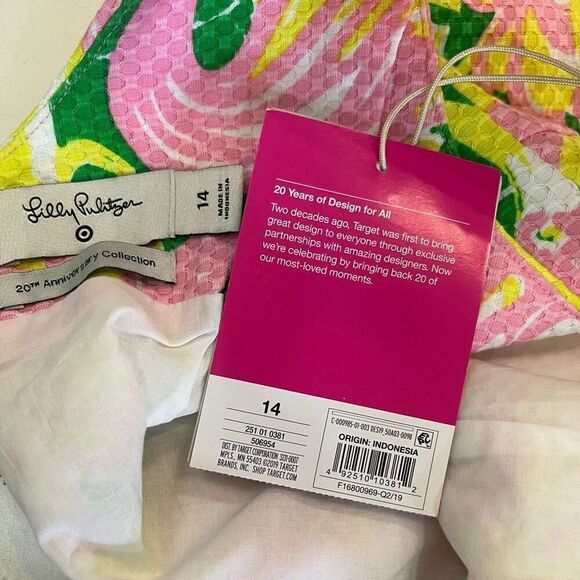 Lilly Pulitzer 20th Anniversary For Target Sleeveless  Flamingo Fan Dance Shift - Picture 3 of 6